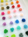 12 Purple 10mm rose cabochons, cute flower cabs