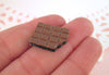 8 Miniature Chocolate Icecream Sandwich Bar Cabochons, chocolate candy #032