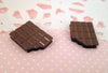 8 Miniature Chocolate Icecream Sandwich Bar Cabochons, chocolate candy #032