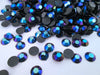 6mm Black AB Jelly Rhinestones, Flat Backed Resin Faceted Cabs, Pick Your Amount